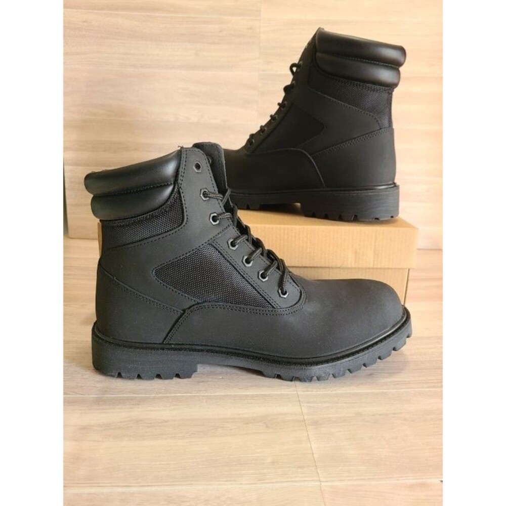 Smiths Workwear Mens 11 Black Leather Hiker Work Boots Vibram Sole NIB SM10010